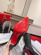 Women’s Black Leather Knee-High Boots